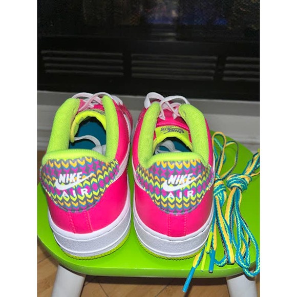 Nike Air Force 1 Low Pink Volt Aqua (GS) 6y - Picture 4 of 8